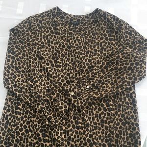 Talbots Petite Ladies animal print blouse